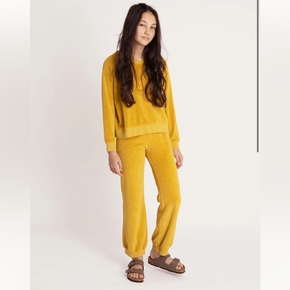 Suzie Kondi kids girls track pants sweatpants mustard pants
